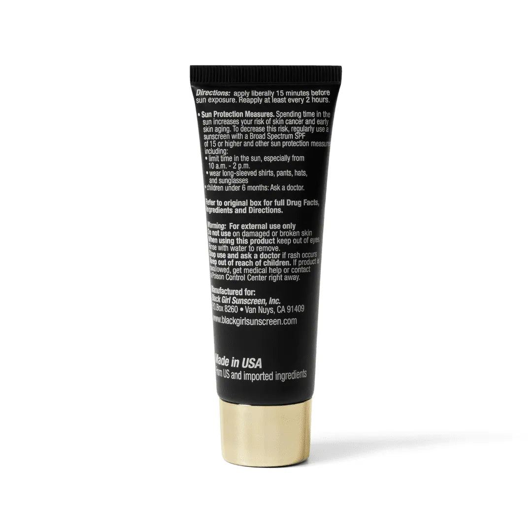 Black Girl Sunscreen Make It Matte SPF 45 Sunscreen back cover